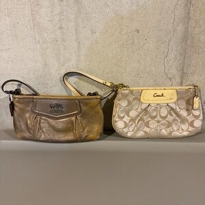 Coach Signature Wristlet and Bronze Sholder Bag